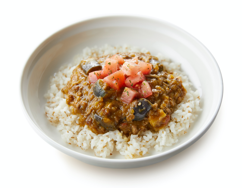 茄子と牛挽肉の辛くないキーマカレー